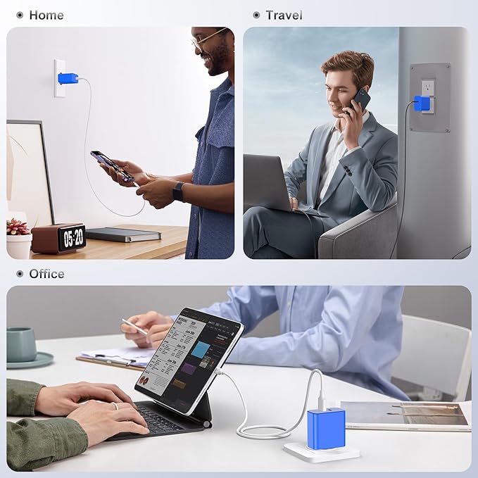 Susnwere 40W Dual USB C Charger Block,2-Port Fast USB-C Power Adapter Wall Charger Plug Type C Charging Block for Laptop Computer & Tablets/Phones iPhone 15/14/13/12/11/X, iPad,Samsung,Google 2 Pack