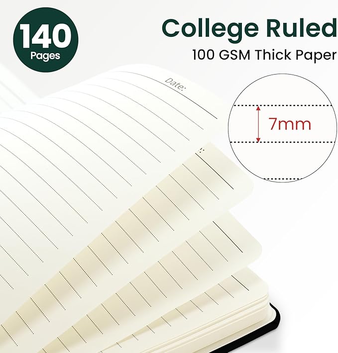 ZOTIA Lined Spiral Journal for Women, A5 Cute Hardcover College Ruled Notebook for Work, School & Note Taking, Aesthetic Writing Journal, 140 Pages (5.8" x 8.3"), Enchanted Grove
