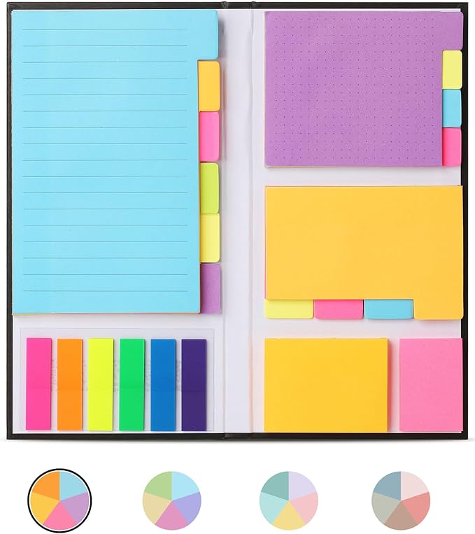 Mr. Pen- Sticky Notes Set, 410 Pack, Ruled, Dotted & Blank Notes with 150 Index Tabs, Divider Sticky Pads for Bible Study, Office, School, Planning, Journaling & Organization
