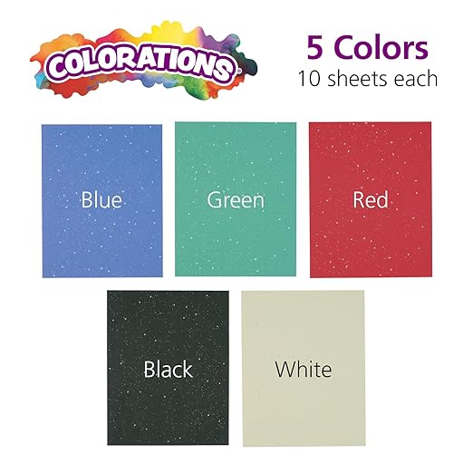 Colorations Glitter Construction Paper - 50 Sheets