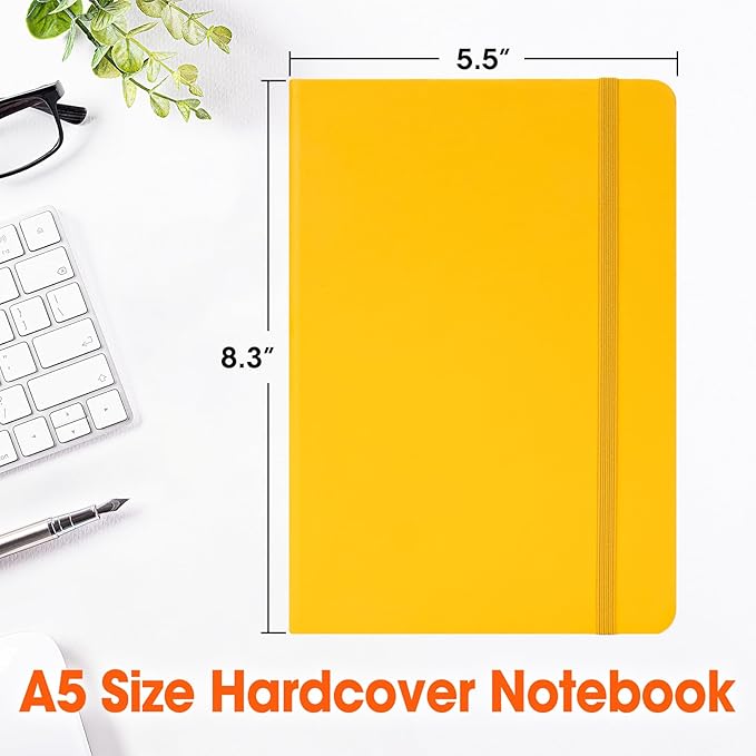 24 Pack Lined Journal Notebook for Work, 200 Pages, Medium 5.5" x 8.3", A5 College Ruled Notebook, 6 Colors, Hardcover Journaling Notebooks for Writing, Note Taking