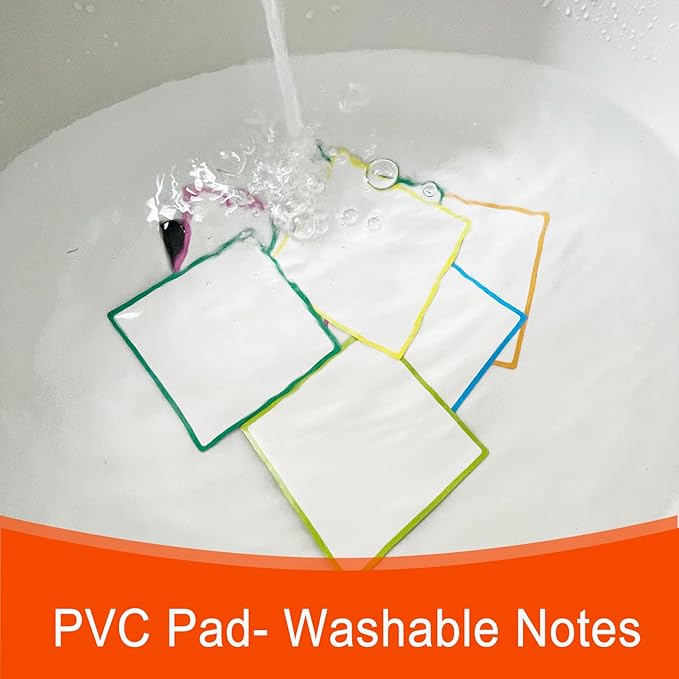 18 Packs, 4" x 4" Dry Erase Reusable Magnetic Sticky Notes, Edge Color Magnets Labels, Widely Use to Post Notes for Whiteboard, Fridge, Locker, Cabinet, Door - Office & Classroom Supplies