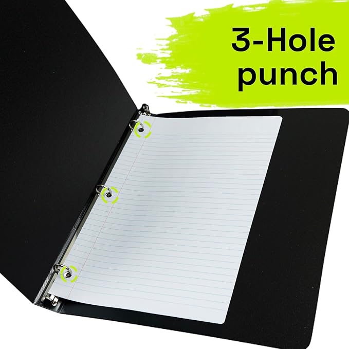 ONAVIA Spiral Notebook for School 3 Pack, 5 Subject, College Ruled Paper, 200 Sheets, 9" x 11", 5 Dividers with Pockets, 3 Hole Punched Perforated, Plastic Cover, Lined Journal Bulk, Assorted Colors