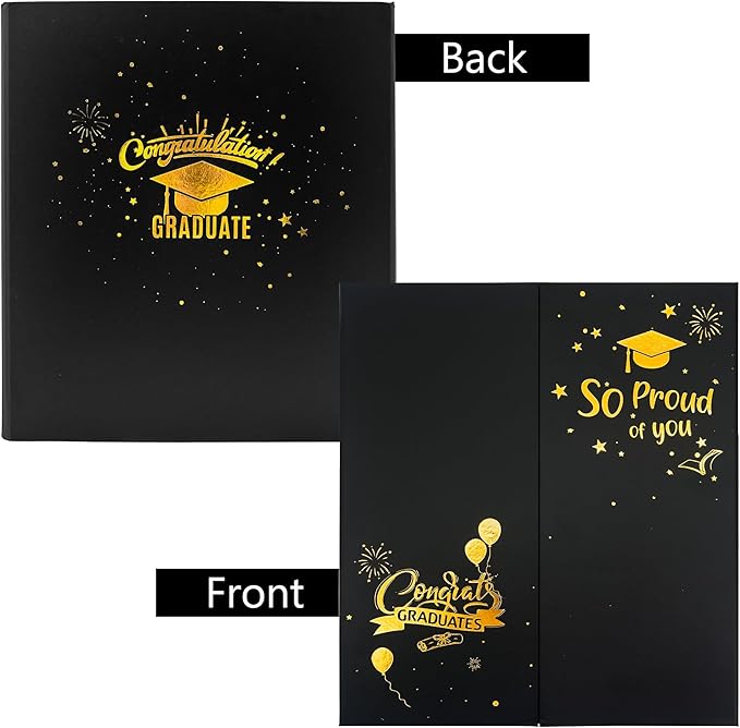 GMFrames Graduation Picture Frame Photo Display Board Multi 4"x6" Memory Portfolio Album for Senior High School, College or University Graduation Photographs Black