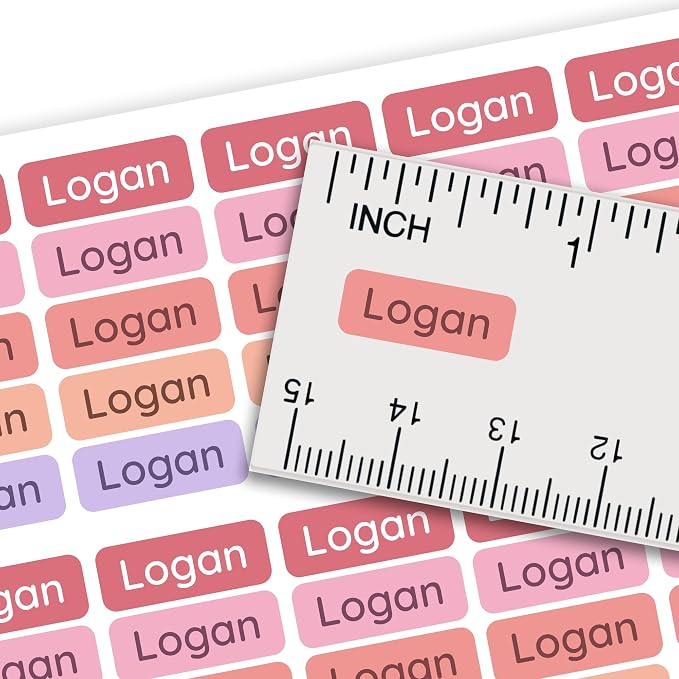 Personalized Mini Name Labels for Kids (210 Count) – Custom Waterproof Name Stickers for School, Daycare, Water Bottles, Lunch Boxes, Pencils, Supplies - Berry Picnic