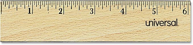 Universal 59021 Flat Wood Ruler w/Double Metal Edge, 12-Inch, Clear Lacquer Finish (UNV59021)