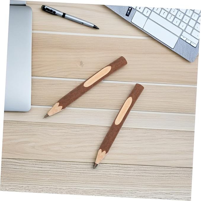 FUOYLOO 10pcs Natural Wooden Ballpoint Pens 13cm Biodegradable Tree Bark Design Portable Writing Supplies for Office and School Use
