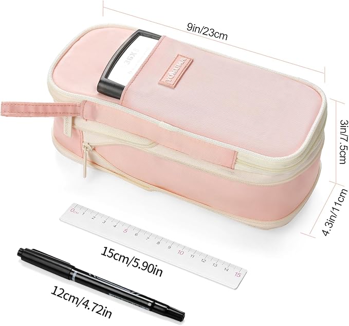 YOKUMA Pencil Case Cute Pencil Pouch for Girls Big Capacity Pen Bag Box, Kawaii Aesthetic College School Supplies for Student Teen Adults Preppy, Pink