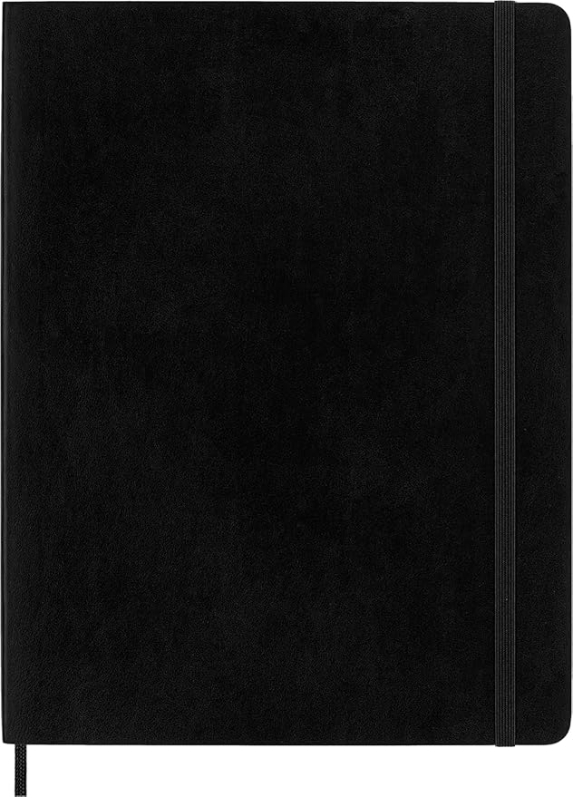 Moleskine Classic Notebook, Soft Cover, XL (7.5" x 9.5") Squared/Grid, Black, 192 Pages