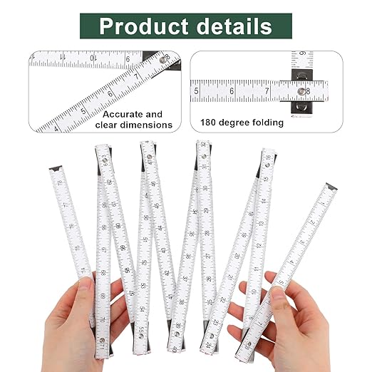 Portable 10-Fold Oil Tank Gauge Measuring Stick 78" (2m), Durable Wooden Fuel Tank Dipstick Folding Stick Ruler for Checking Accurate Fuel Level (White)