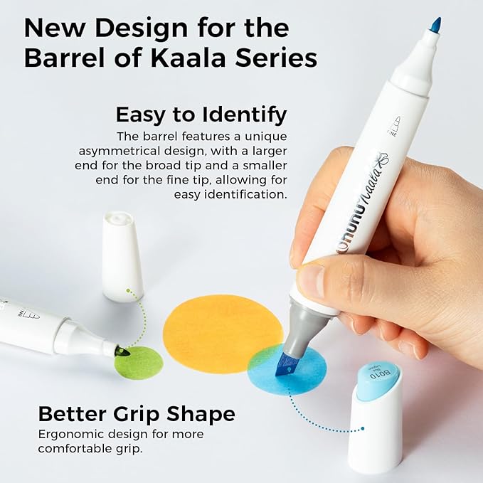 Ohuhu Alcohol Markers: 60 Colors Slim Broad and Fine Double Tipped Kaala Marker for Artists Adults Coloring Drawing Cartoon Anime Comic - Professional Art Pens with Ink Refillable Giftable Pen Set