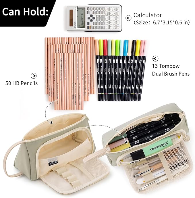 EASTHILL Big Capacity Pencil Case Pouch Pen Case Simple Stationery Bag School College Office Organizer for Teens Girls Adults Student