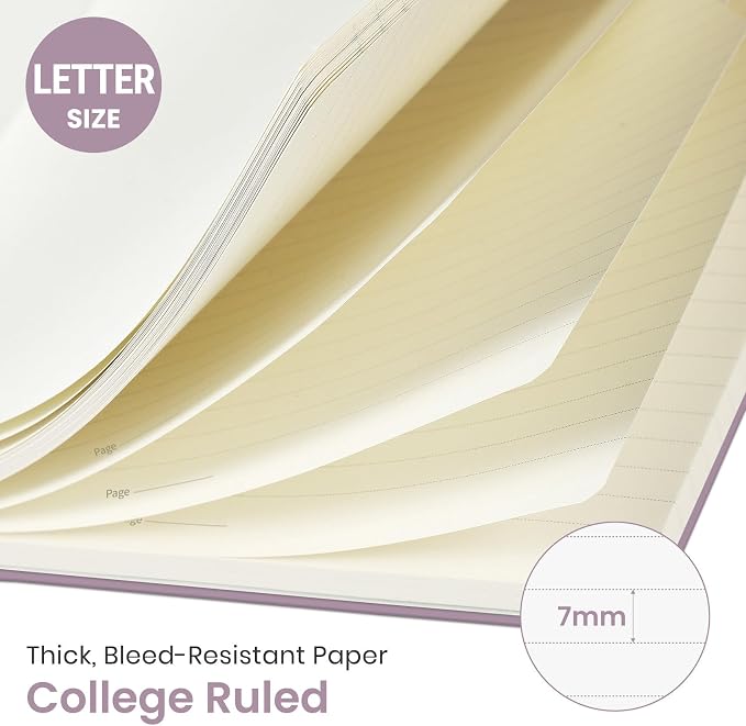 Taja Large Spiral Lined Notebook for Work, Journal for Women & Men
