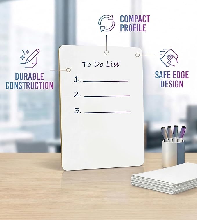 Small Dry Erase Board 9x12 (2 Pack) – Mini White Board for Kids & Students, Double-Sided Portable Whiteboard Small Dry Erase Board for Classroom, Office & Home Learning