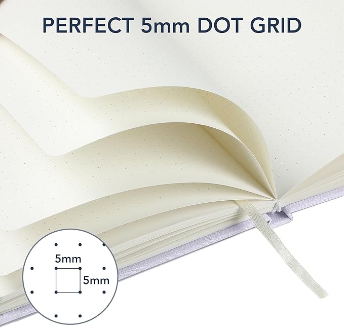 Mr. Pen- Dotted Journal Notebook, A5 Medium Size (5.7"x8.4"), 160 Pages (80 Sheets), Fabric Hardcover, 100 GSM Thick Paper, Bullet Dotted Journal for Planning, Tracking
