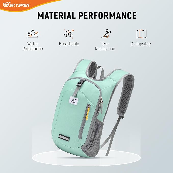 SKYSPER 10L Hiking Backpack Small Foldable Daypack Packable Lightweight Hiking Daypack Travel Day Pack for Women Men