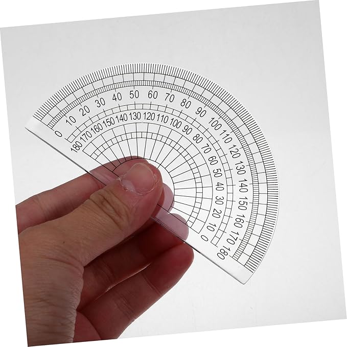 VILLCASE 2sets Transparent Math Geometry Tool Kit Includes Triangle Ruler Protractor and Drafting Ruler for School Office and Home Use Measuring Artists and Engineers