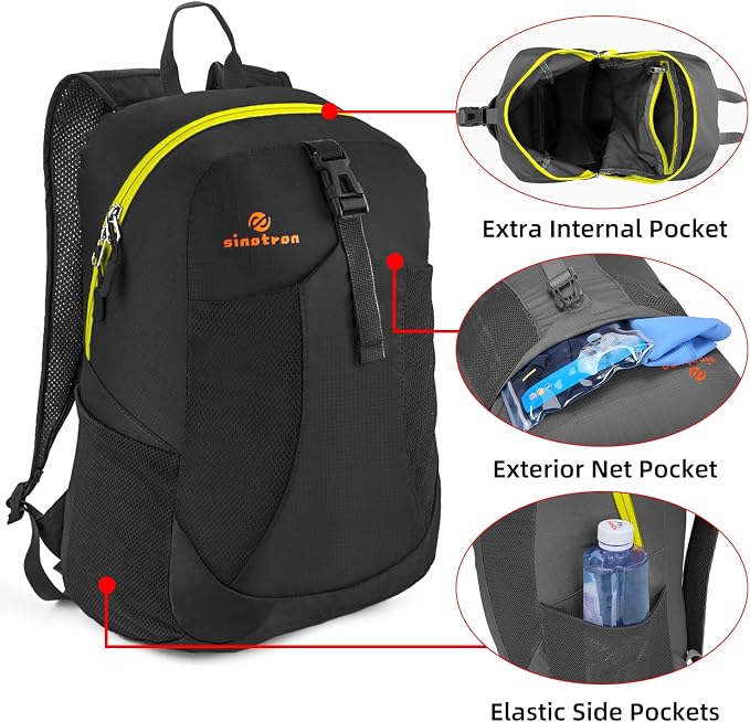 sinotron 22L Lightweight Packable Hiking Backpack, Small Hiking Backpack Day Pack for Women Men Travel Camping Vacation