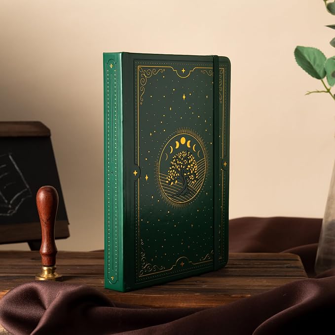TIEFOSSI Tree of Life Journal, A5 Dotted Journal for Women Men, Dot Aesthetic Notebook with 190 Numbered Pages, Hardcover Vegan Leather Journals with Bookmark, 160 GSM Thick Paper