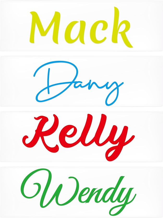 Custom Waterproof Name Stickers for Water Bottles, Personalized Daycare Name Tags, Name Labels for Cups, Food Containers, Lunch Boxes, Laptop and School Supplies (Pure Text)