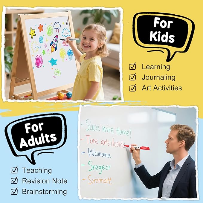 V-Opitos 72 Pack Fine Tip Dry Erase Markers - Bulk Whiteboard Erasable Markers in 12 Colors, Ideal for School Classroom Office Supplies, Non-Toxic & Easy Clean for White board