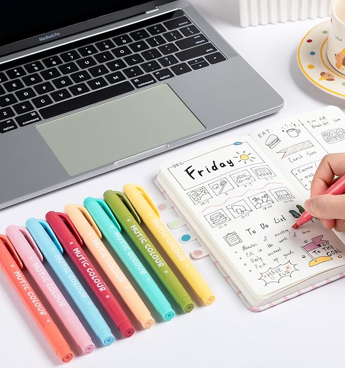 24 Pcs Pastel Highlighters, Highlighter No Bleed, Highlighters Assorted Colors, Chisel & Fine Tips Dual Tip for Bible Journaling, Note Taking, Cute Office Supplies