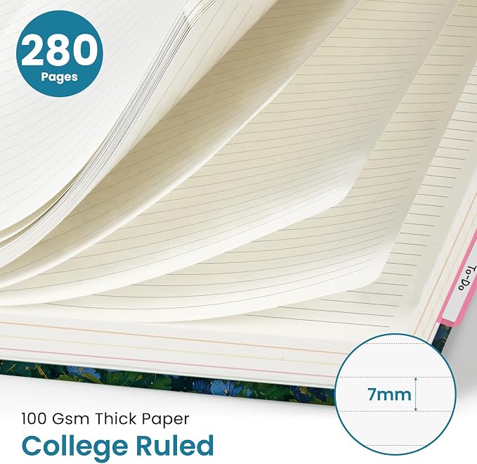 Taja Large Spiral Notebooks for Work 5 Subject with Removable Dividers