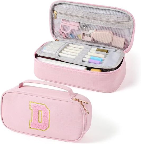 YOOLIFE Pencil Case for Girls, Cute Pencil Pouch Pen Case, Large Capacity Aesthetic School Supplies for Teen Girls, D (Pink)