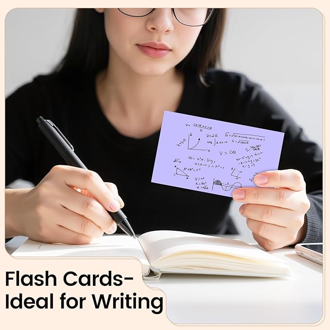 Index Cards 3x5 Inch, 300sheets, Flash Cards, Blank Purple Note Cards Paper For Studying, Schools Supplies, College, Office And Home Organization, Note Taking Supplies