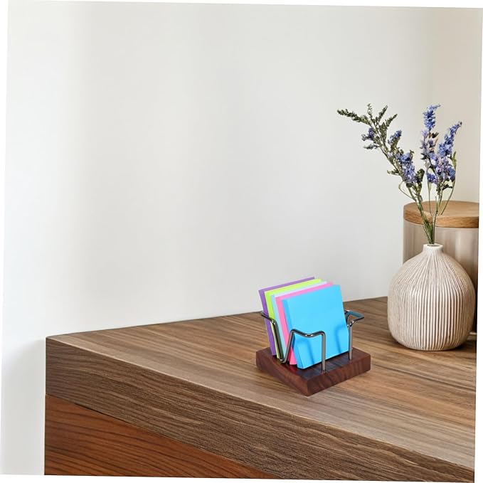 DOITOOL Capacity Note Pad Organizer Elegant Wooden Desk Holder for Office School and Home Decor Chic Stationery Storage for Memo Pads and Office Supplies