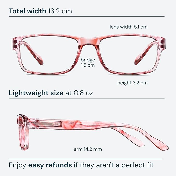 Gaoye 2.75 Professional Reading Glasses for All Day - Computer Readers with Blue Light Protection - Value Pack