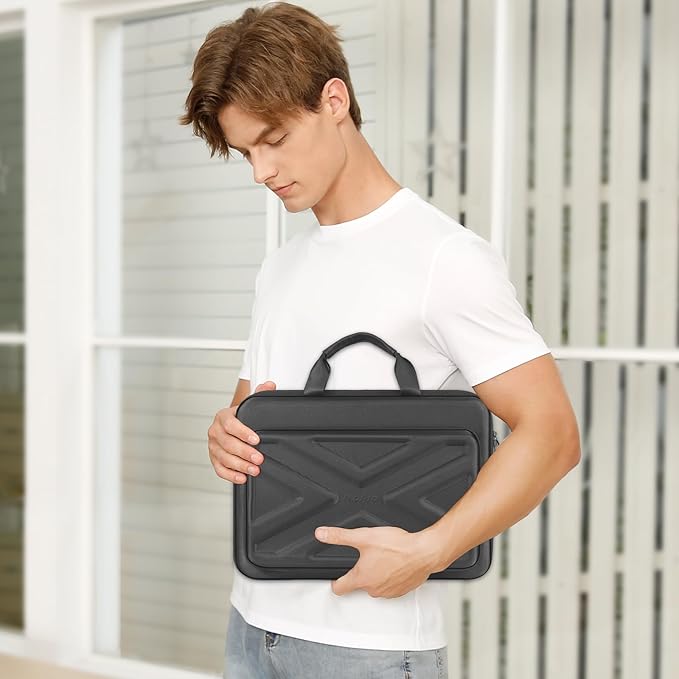 MOSISO 18-18.5 inch Laptop Hard Case, 18 inch Shockproof Waterproof Laptop Case Hard Shell Compatible with ASUS HP Dell Lenovo, Carrying Sleeve Computer Bag with Sturdy Handle&Front Pocket&Belt, Black