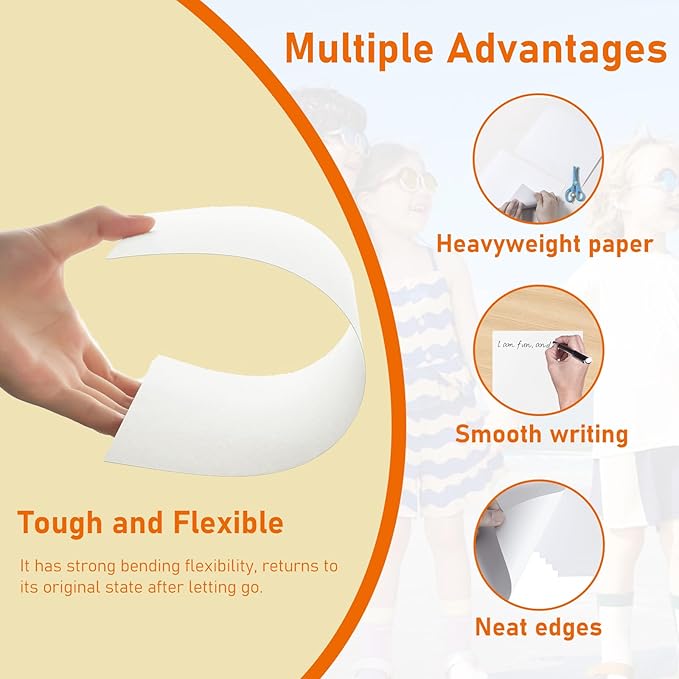 60 Sheets White Cardstock 4 x 6 Craft Paper, 300gsm/110lb Heavyweight Flat Card Stock Printer Paper for Cards Making, Wedding Invitations, Greeting Cards, Birthday, Drawing
