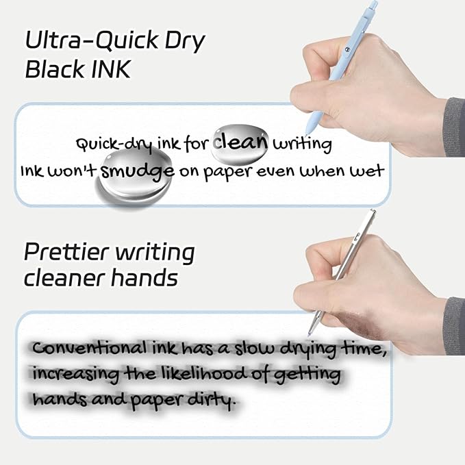 ACEES 6Pcs Gel Pens 0.5mm Fine Point Black Ink Pens With Smooth Writing,Quick Dry Pens For Journaling,Valentines Day Office Writing Supplies for Women Nurse(Macaron)
