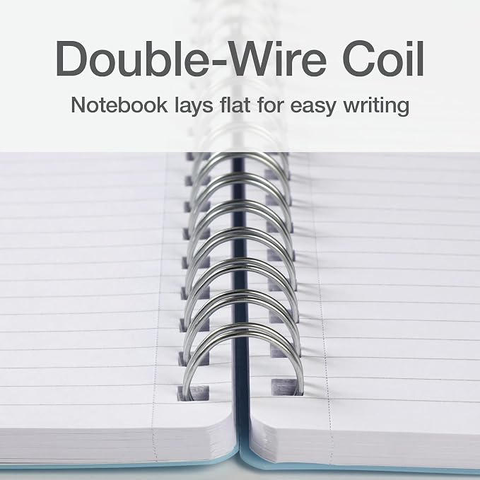Oxford Poly Spiral Notebooks, Small 5.7 x 8.5" Book, Thick Poly Cover, White Paper, College Rule, 80 Sheets/160 Pages, Neutral Colors, 4 Pack (69721)