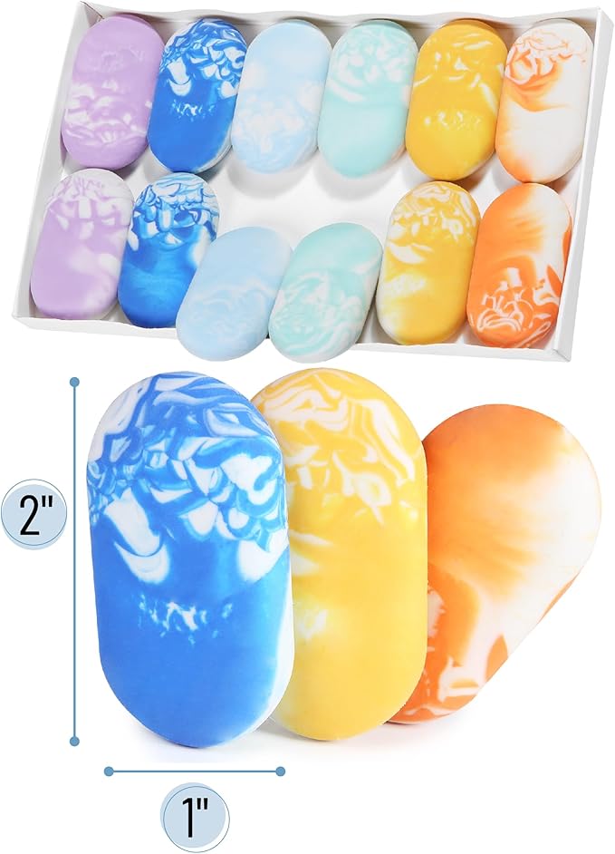 Mr. Pen- Marble Pencil Erasers, 12 Pack, 1" x 2", Soft Rubber Marble Pencil Erasers for School, Office, Art Sketching, Homework, Exams, Clean Smudge-Free Correction