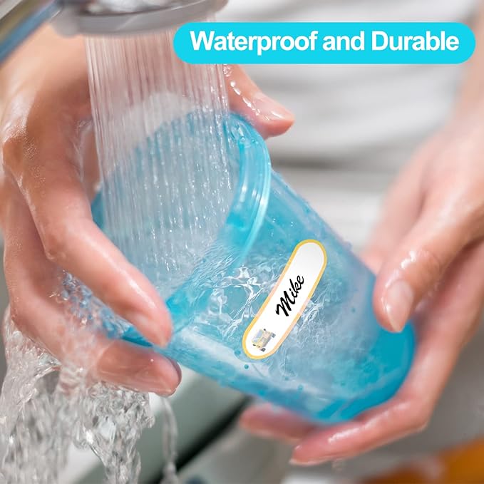 Waterproof Name Labels for Kids School Supplies - Daycare Name Stickers for Baby Bottle Water Bottles,136 PCS Self Adhesive Name Tag Stickers for Boys Personalized,Dishwasher Safe.