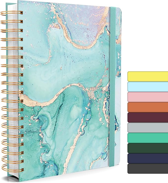 Forvencer Lined Spiral Journal Notebook with 300 Numbered Pages, B5 College Ruled Thick Journals for Writing with 100GSM Paper, Hardcover Notebooks with Contents for Work, School, Women, Soft Green