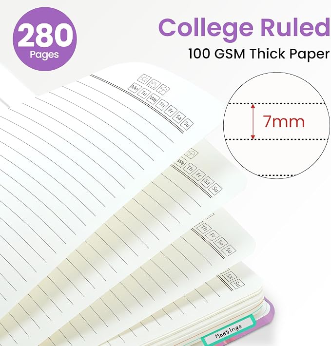 ZOTIA Large Spiral Notebooks for Work 5 Subject with Removable Dividers