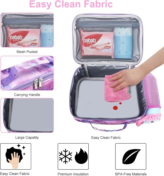 RHCPFOVR Kids Lunch Bag - Insulated Lunch Box for Boys Girls,Washable Lunch Bag and Reusable Toddler Leak-proof Lunchbox for School and Daycare