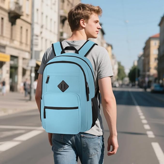 Backpack for Men and Women, School Backpack for Boys Girls, Lightweight Casual High School Bookbag, Daily-use Travel Laptop Backpack Fits 15.6 Inch Notebook