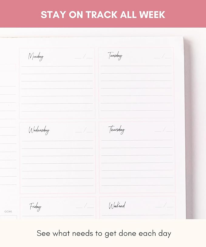 Lamare Weekly Planner Notepad – Premium Undated Weekly To Do List Notepad for School, Home & Office Day Planner, Desk To Do List Pad and Productivity Planning Pad
