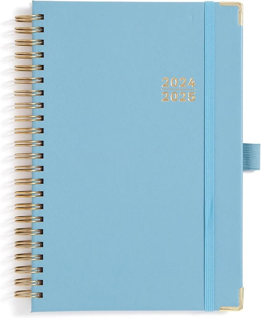 Blue Sky 2024-2025 Academic Year Weekly and Monthly Planner, 5" x 8", Hard Cover, Wirebound, Blue Haze (150687)