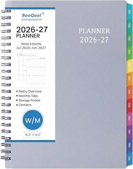 Planner 2026-2027 - JUL 2026 - JUN 2027, 2026-2027 Calendar Planner, Weekly and Monthly Planner, 6.25" × 8.3", Tabs, Inner Pocket, Strong Twin-Wire Binding, Improving Your Time Management Skill