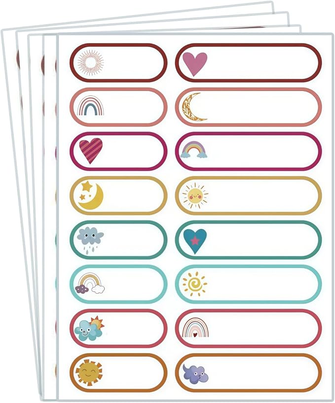 Waterproof Removable Labels Name Tags - 320PCS Adhesive Name Label Stickers for Water Bottles, Baby Daycare, Kids School Supplies, Home Office Organization