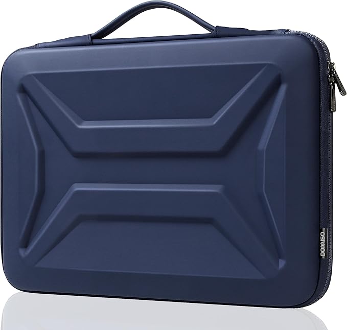 DOMISO 13.3-14 Inch Laptop Hard Case, Waterproof Shockproof Hard Shell Laptop Sleeve Protective Computer Bag for Macbook Pro/Lenovo ThinkPad/Dell XPS/HP Pavilion,Navy Blue