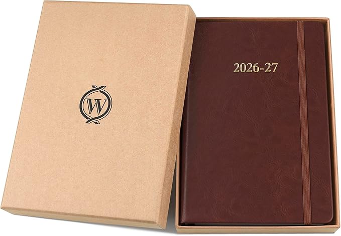 Wykeham's Executive 2026-27 Daily Journal Planner – Customization Available – Mid-Year Academic Diary – July 2026 to June 2027 (Conker, 8.5"×5.5")