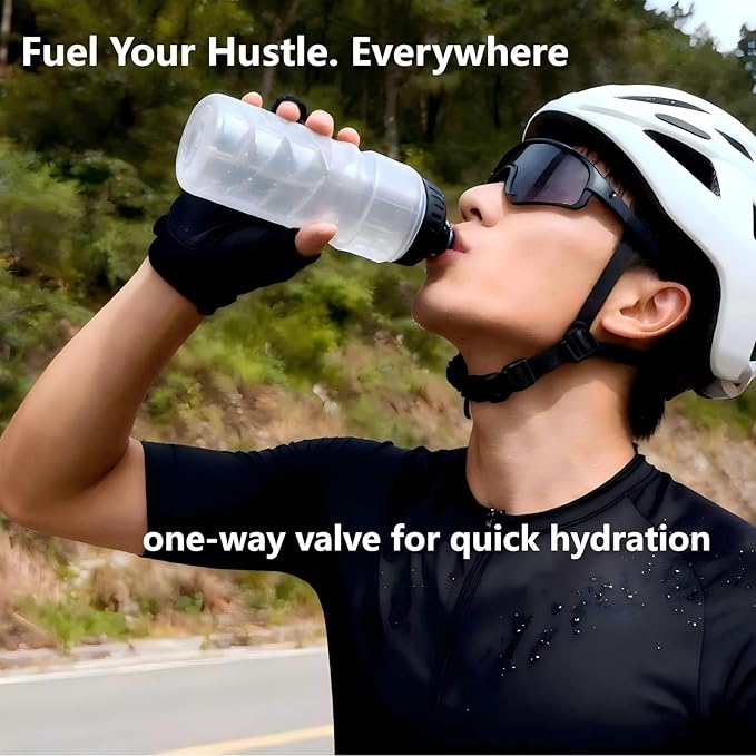Sports Bottle, 24oz Leak-Proof BPA-Free Cycling Water Bottles, One-way Valve for Quick Hydration, Suitable for Cycling Gym Hiking Outdoor Sports