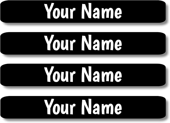 Lovable Labels Personalized Labels for Kids (120 Labels) - Waterproof Dishwasher Safe Peel and Stick Labels are Great for School Supplies Daycare Camp Bottles (Black)