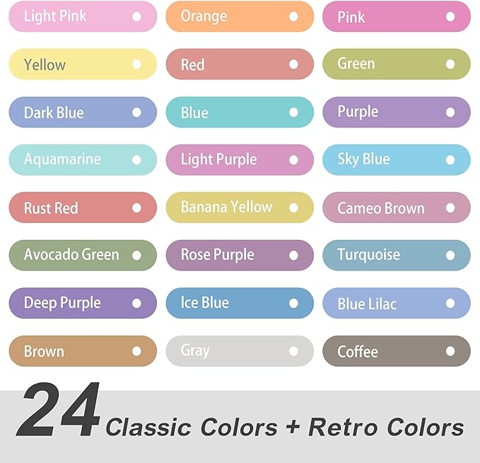 HANKU Pastel Highlighters 24 Pack, Dual Tip No Bleed Bible Highlighters Assorted Colors, Pastel Highlighter Markers for Bible Study Journaling Back to School Office Supplies
